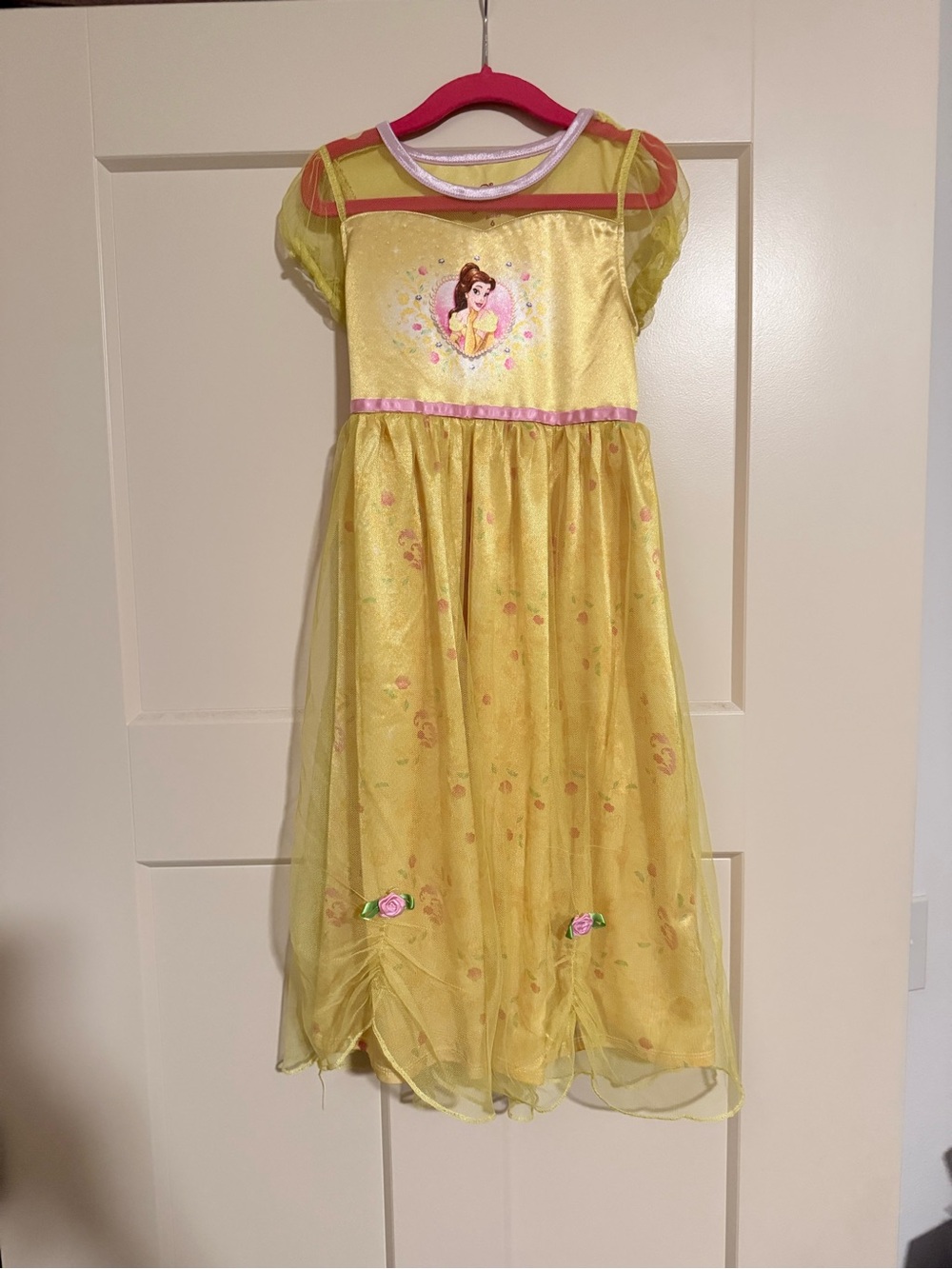 Disney Yellow Belle Princess Nightgown with Pink Trim